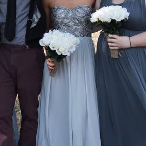 Strapless embellished gown